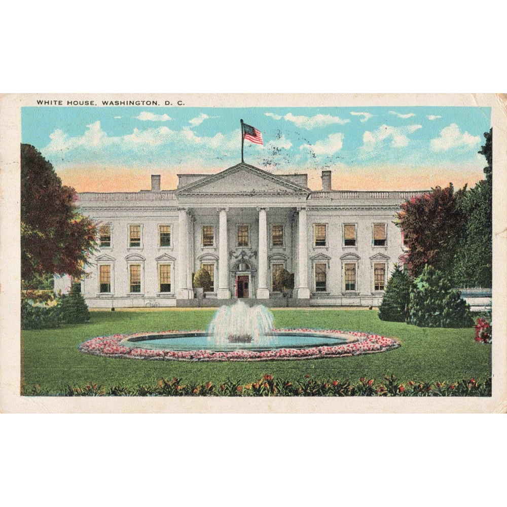 Washington DC District of Columbia White House Fountain Postcard 1927 Posted - Picture 1 of 2